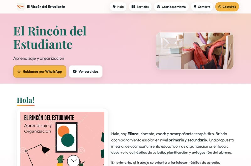 Ejemplo El Rincón del Estudiante